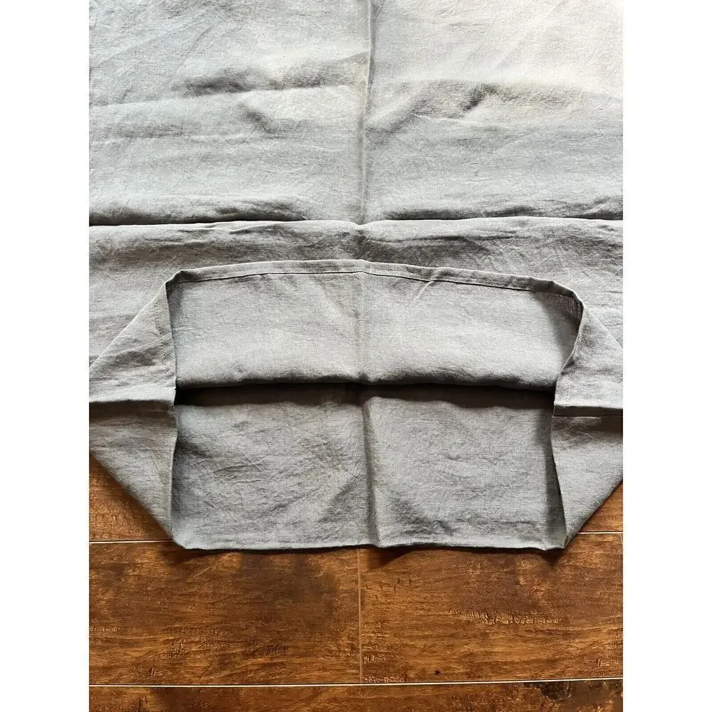 FERN 100% Linen Gray Stone Washed Minimalist Neutral pillow Cover X2 26in x 26in